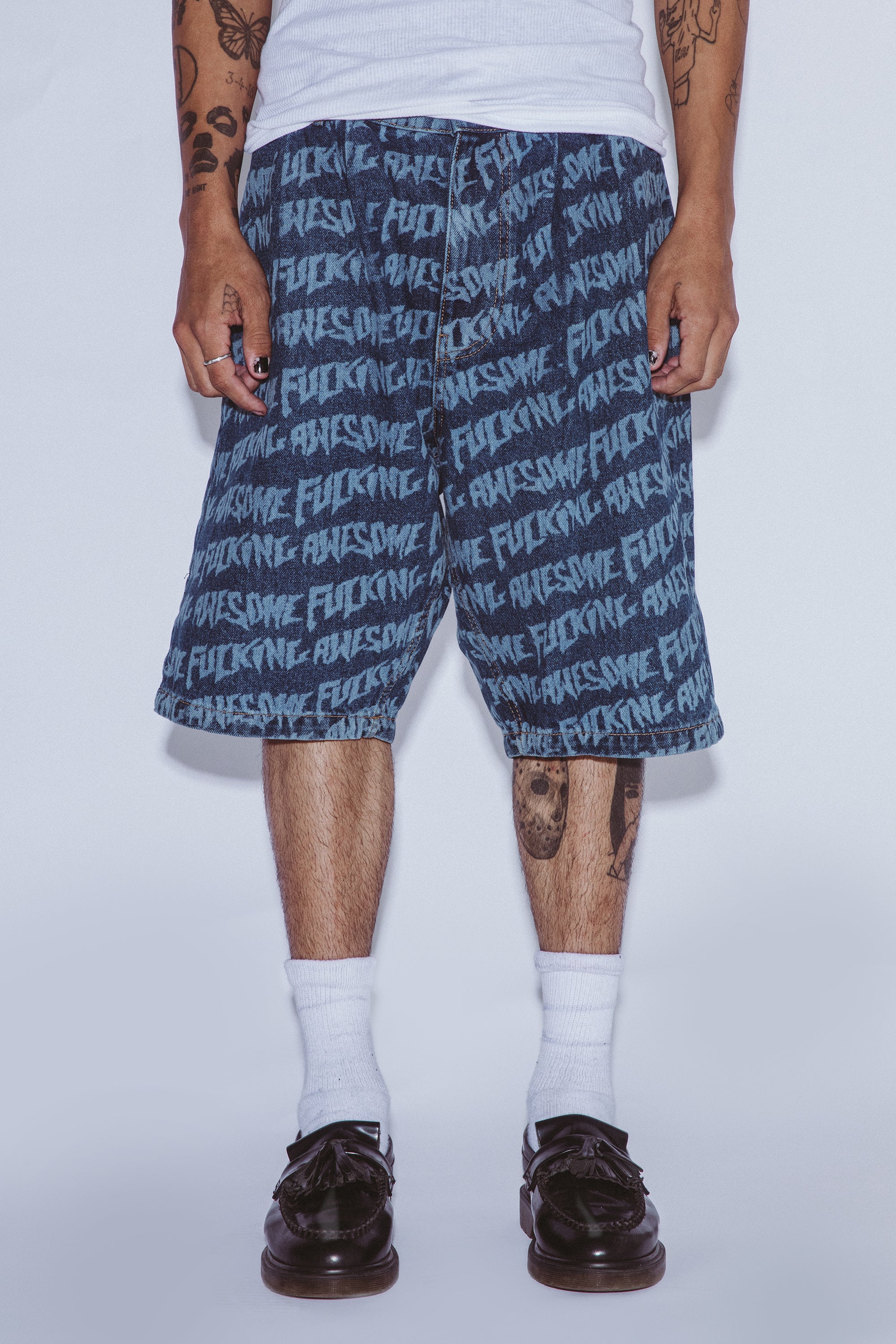 Baggy Pleated Denim Shorts – Fucking Awesome