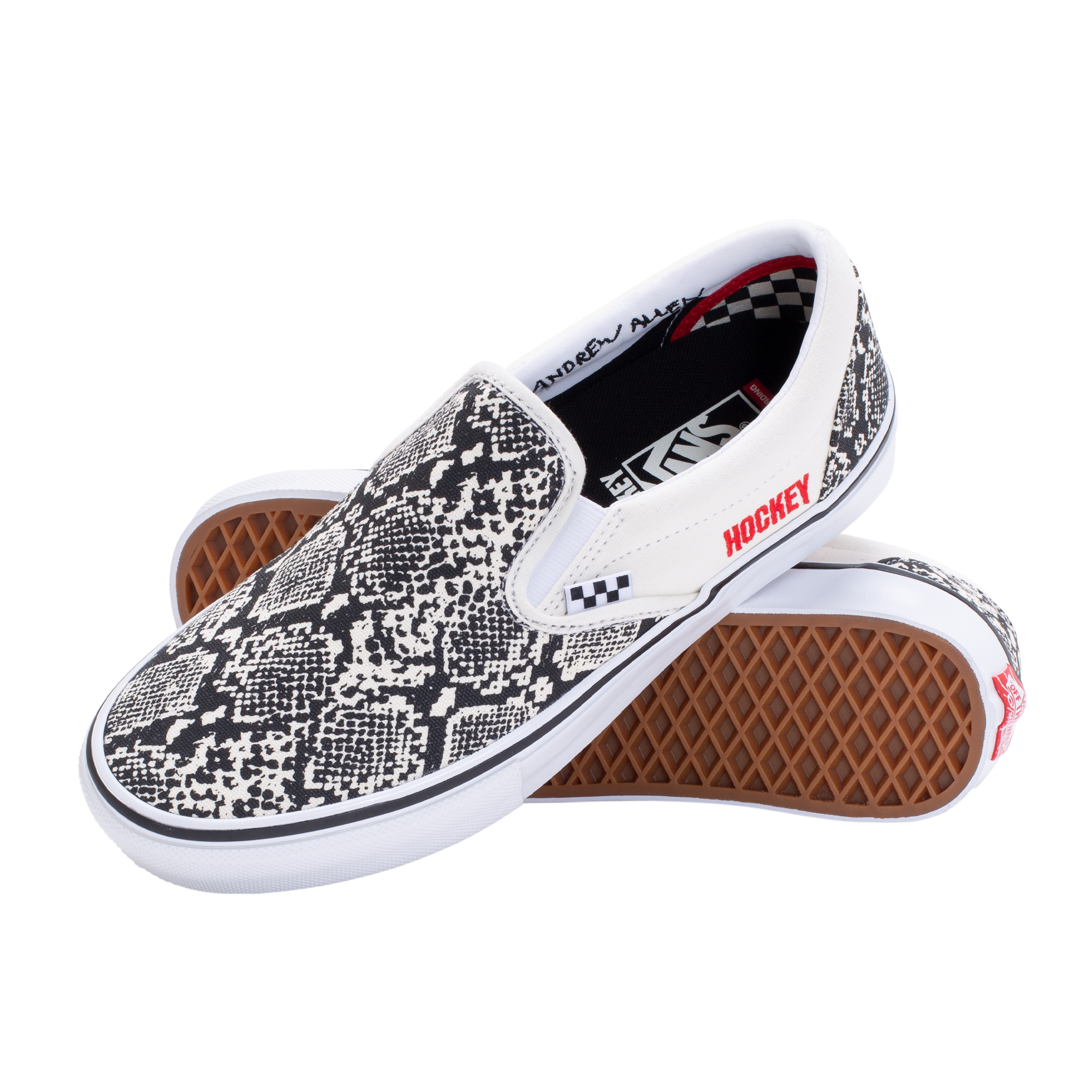 snake print vans slip on