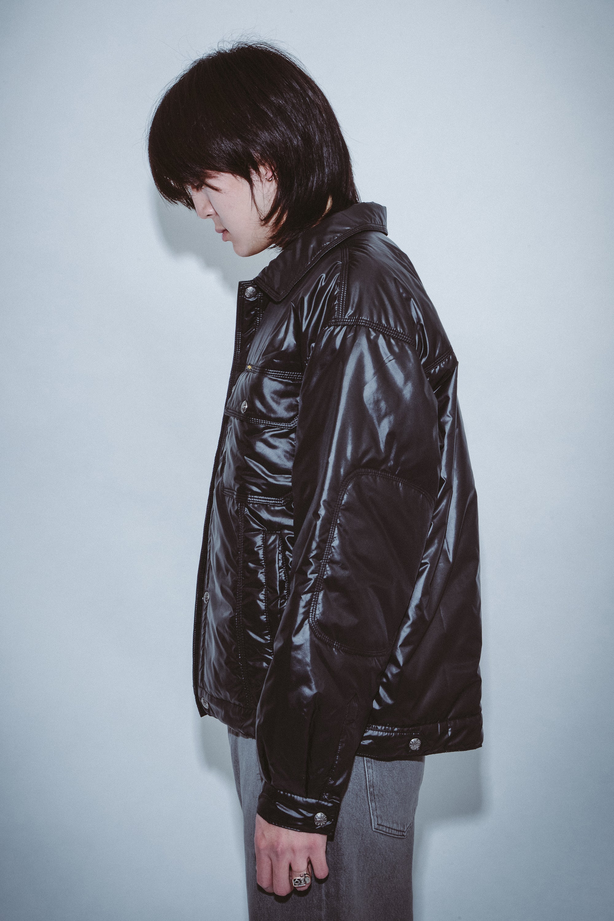 Nylon oversized puffer jacket hot sale