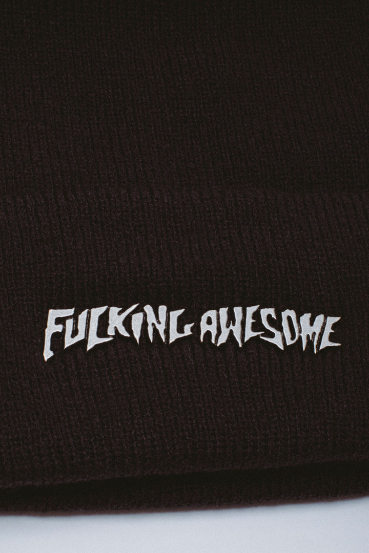 Metal Stamp Logo Cuff Beanie