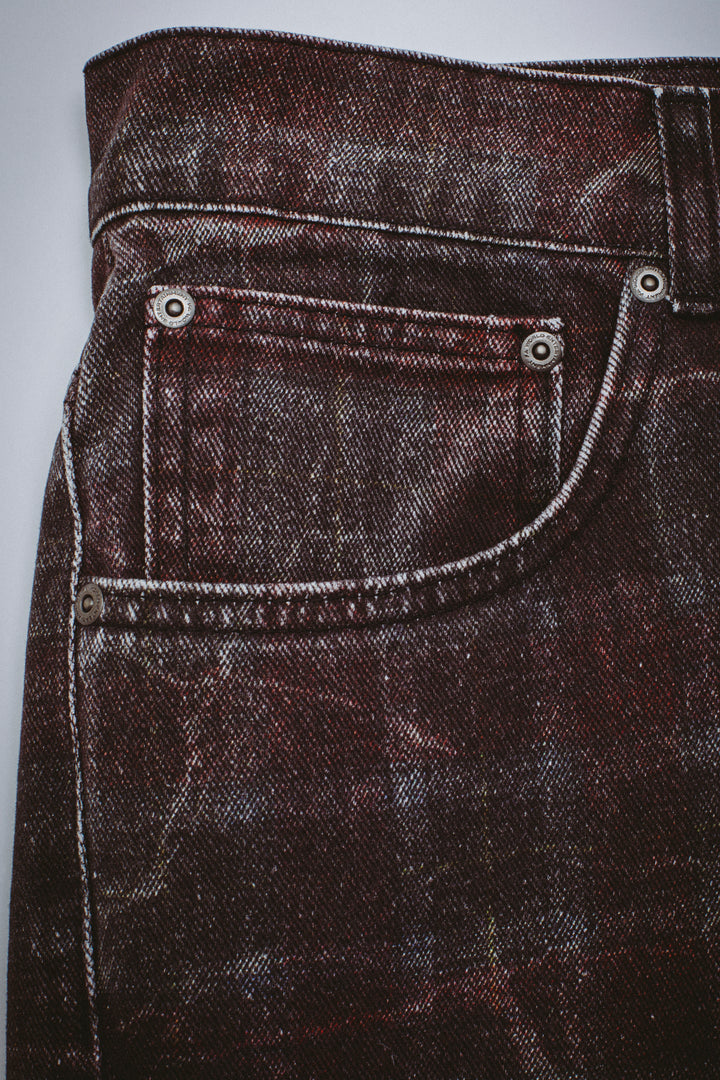 Distressed Plaid Fecke Jeans