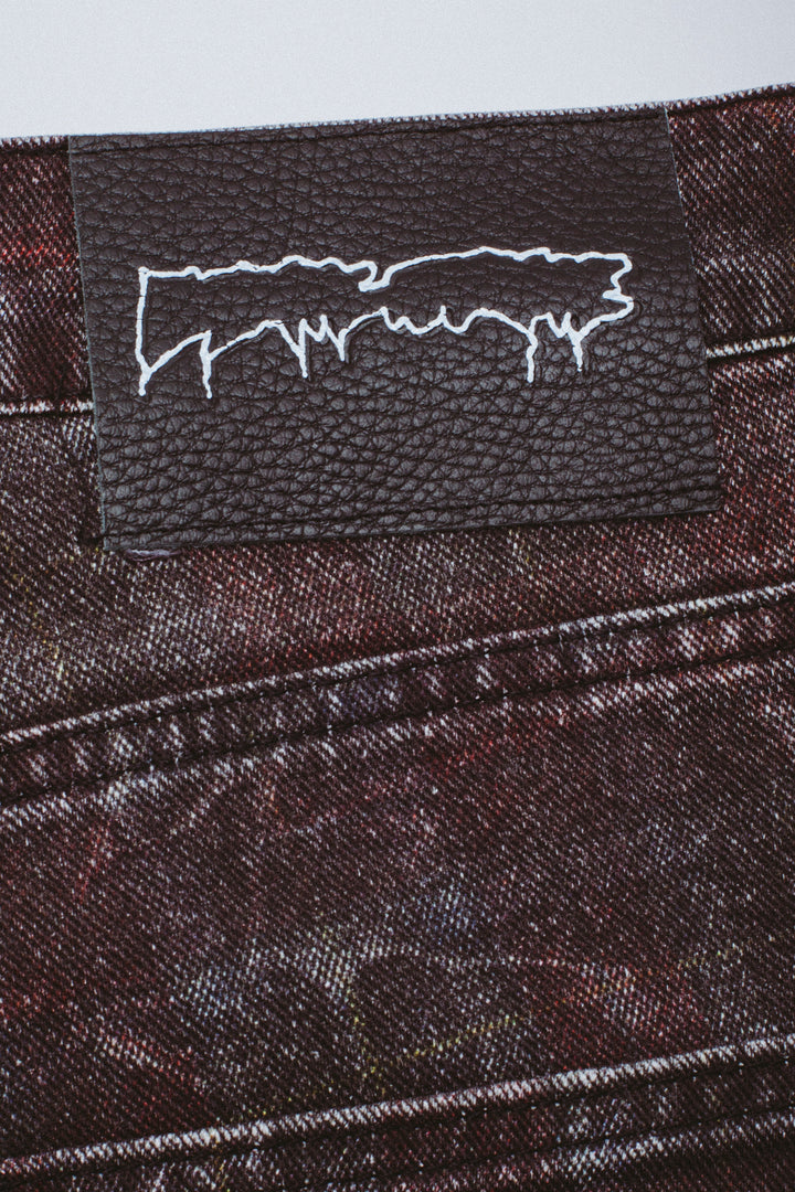 Distressed Plaid Fecke Jeans