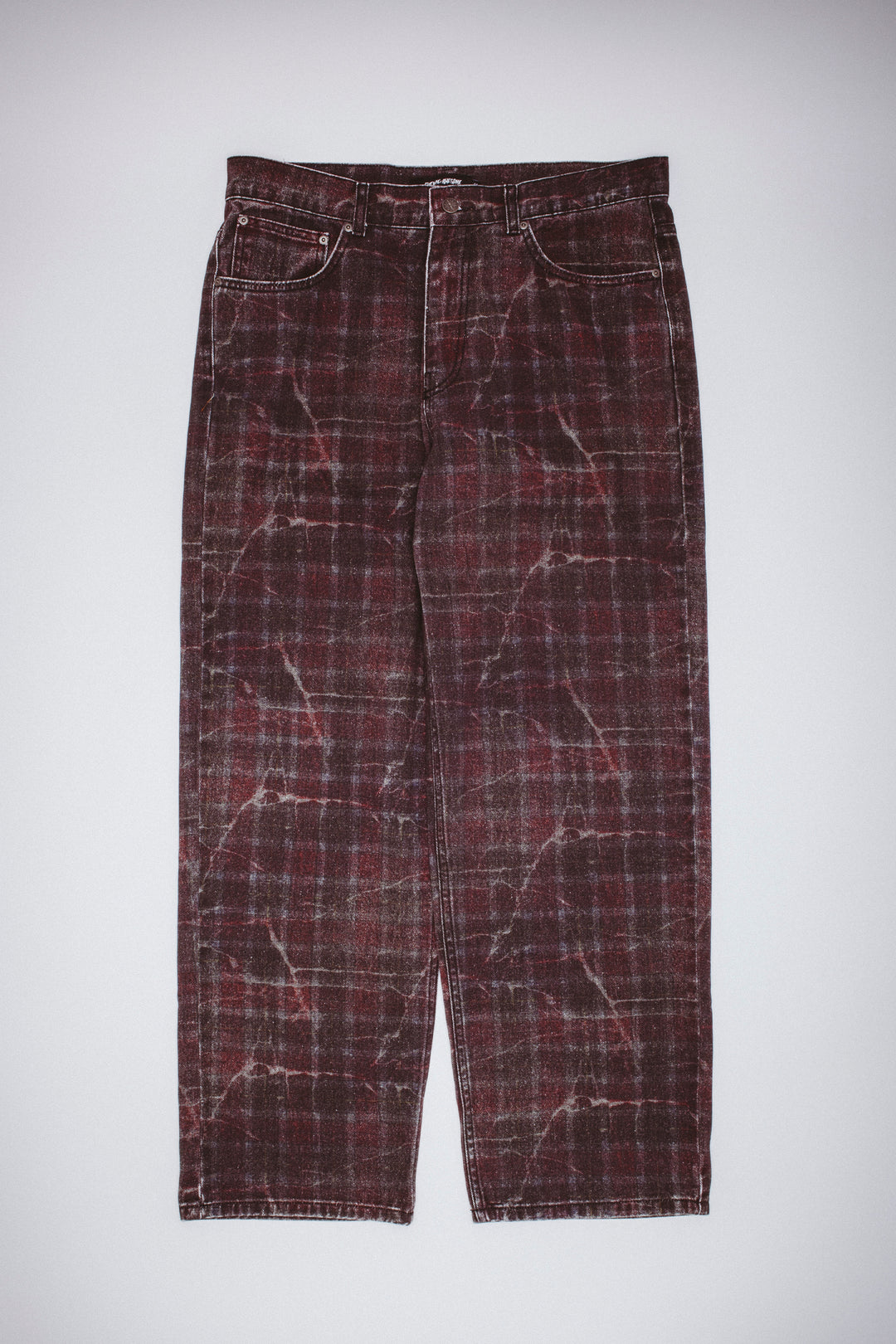 Distressed Plaid Fecke Jeans