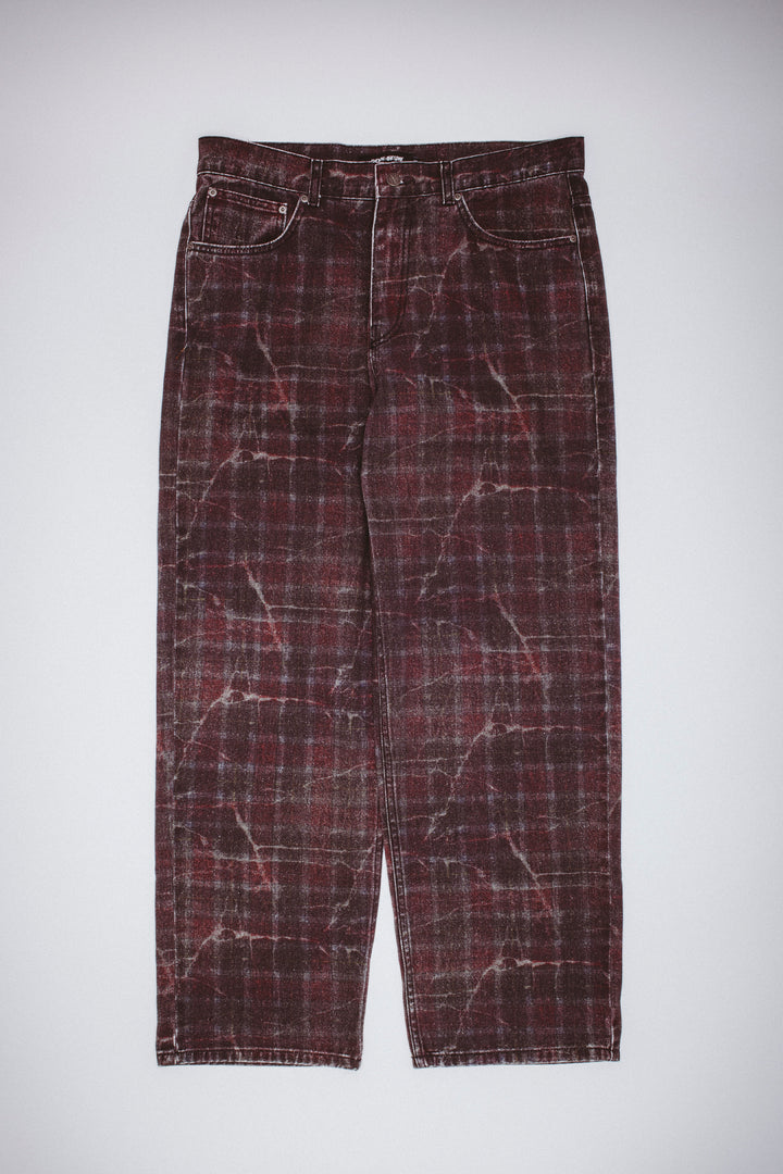 Distressed Plaid Fecke Jeans
