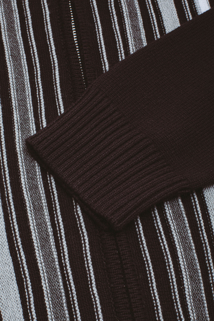 Mono Multi Stripe Zip Cardigan