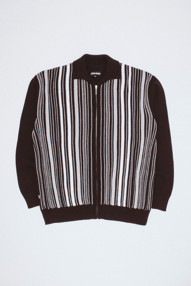 Mono Multi Stripe Zip Cardigan