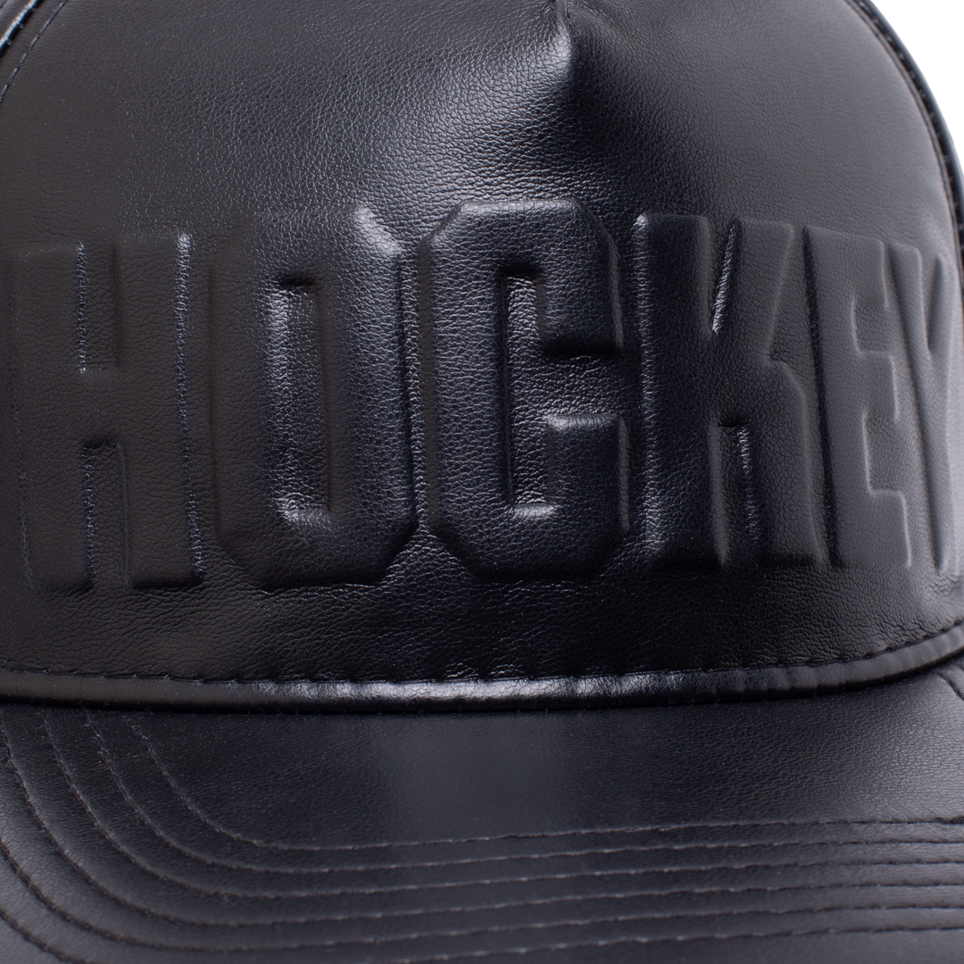 Hockey Embossed Leather Hat