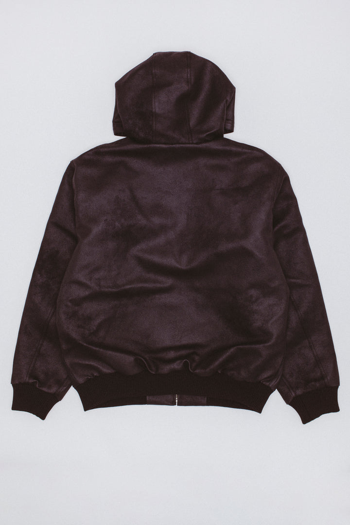 Faux Leather Hooded Jacket