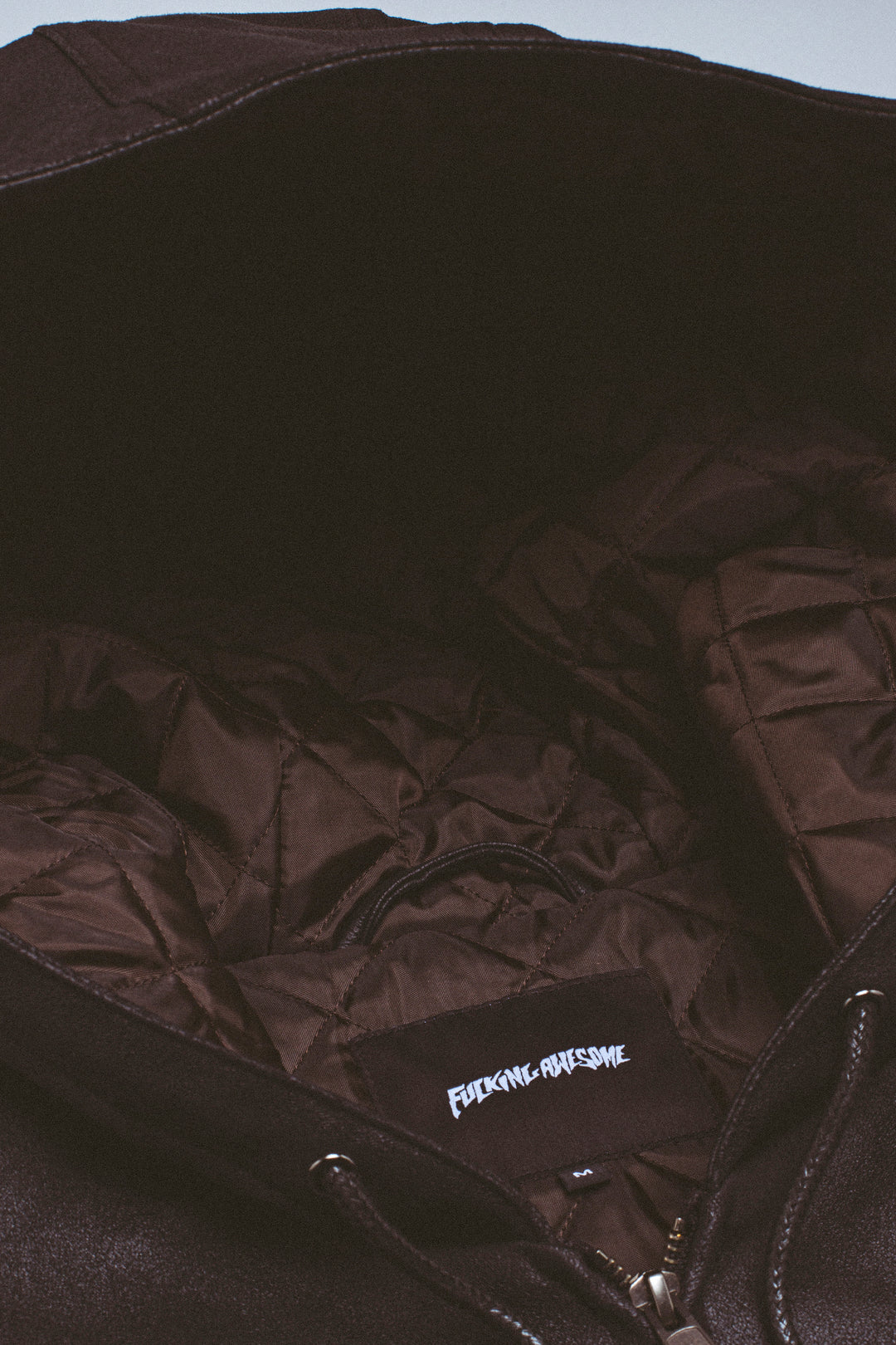 Faux Leather Hooded Jacket