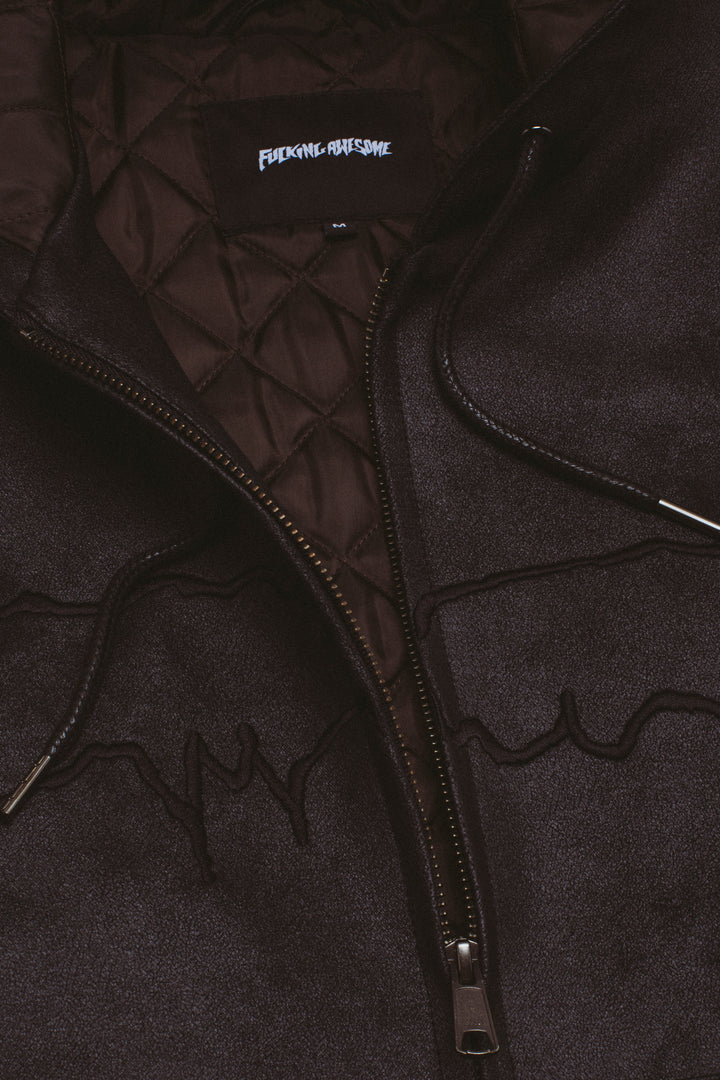 Faux Leather Hooded Jacket