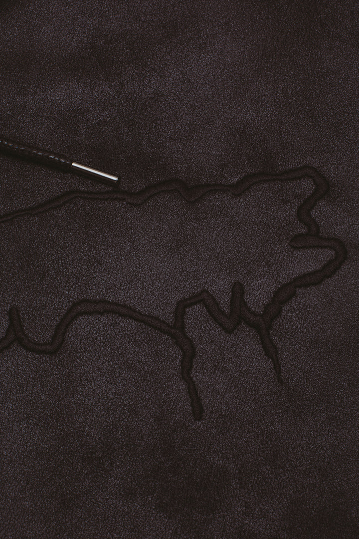 Faux Leather Hooded Jacket