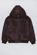 Faux Leather Hooded Jacket