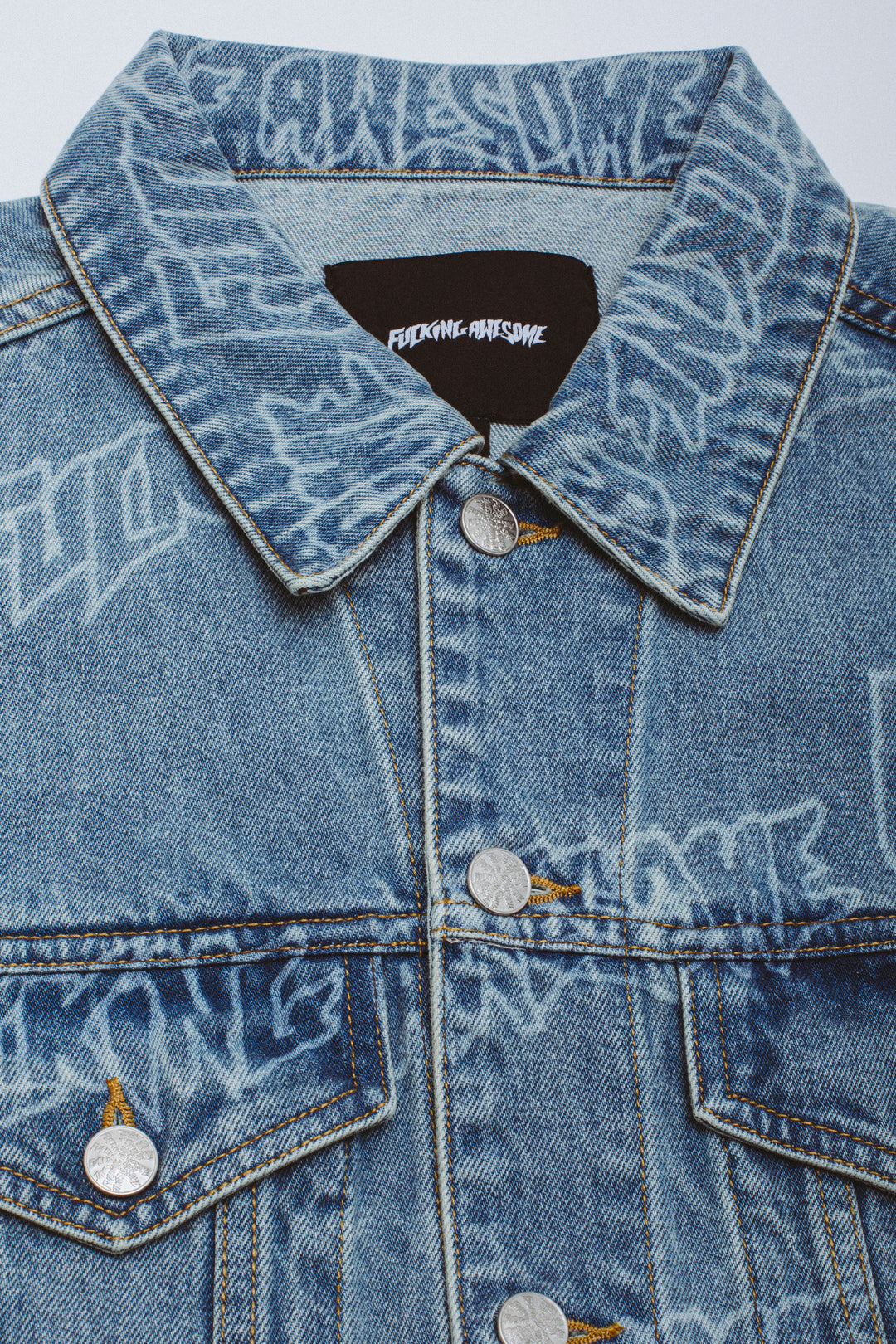 Lasered AOP Denim Jacket
