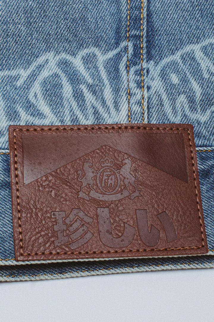 Lasered AOP Denim Jacket
