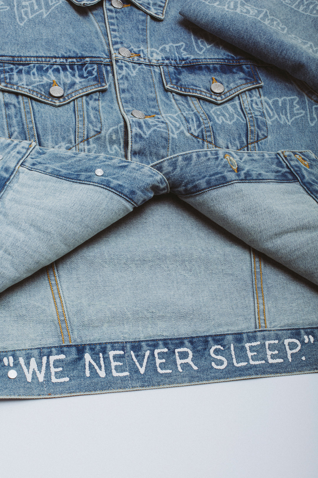 Lasered AOP Denim Jacket
