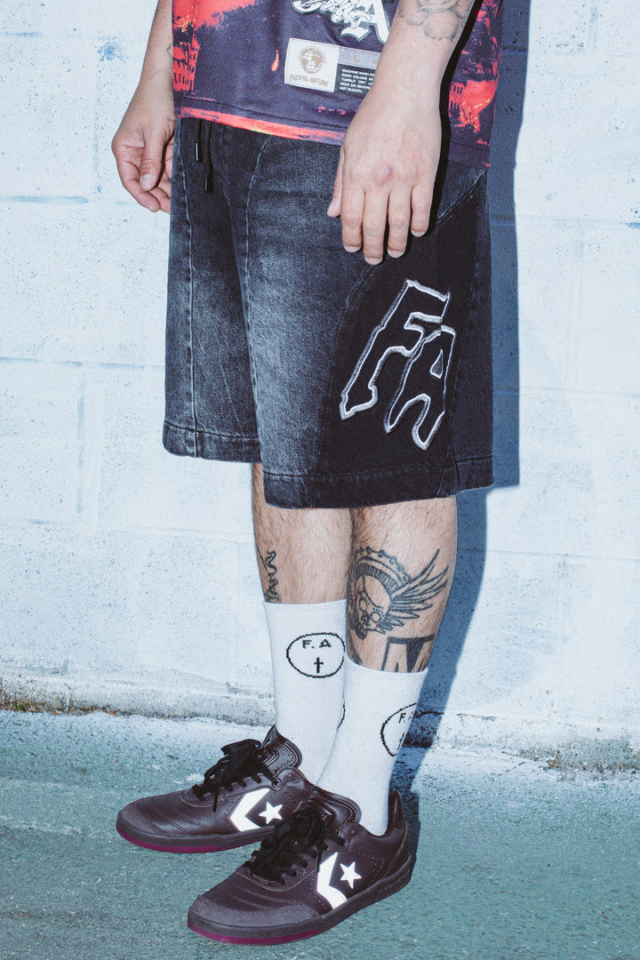 Moto Cotton Twill Shorts