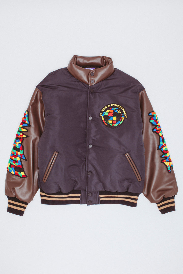 Gum Stamp Chenille Varsity Puffer