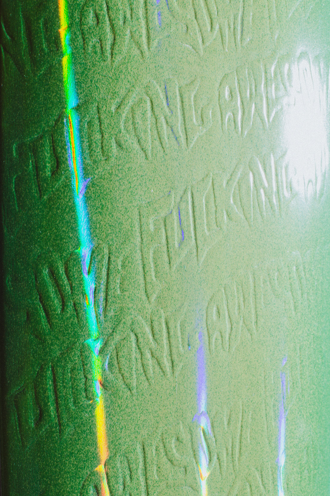 Neon Green Stamp Embossed